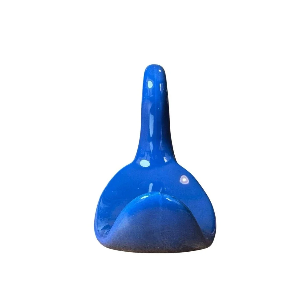 Vintage Blue Ceramic Swan Guest Towel Holder Bathroom Counter Decor MCM